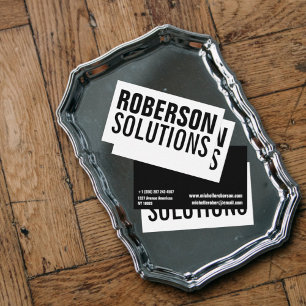 Cartão De Visita O dobro preto e branco tomou partido