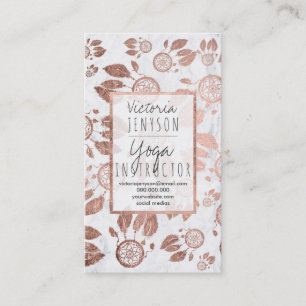 Cartão De Visita O dreamcatcher cor-de-rosa do ouro do falso