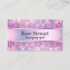 Cartão De Visita O elegante glitter roxo púrpura goteja de notário