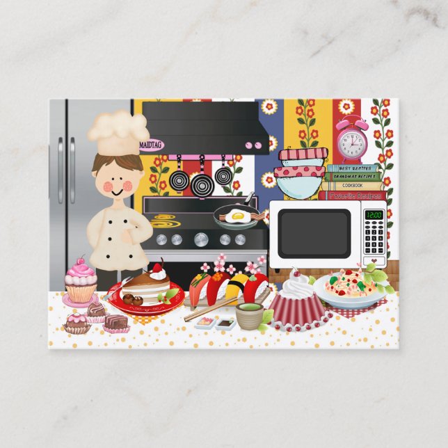 Cartão De Visita O Feliz Chef / Caterer - SRF (Frente)