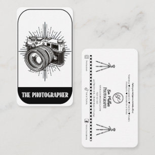 Cartão De Visita O Fotógrafo Black DSLR Tarot Fotografia