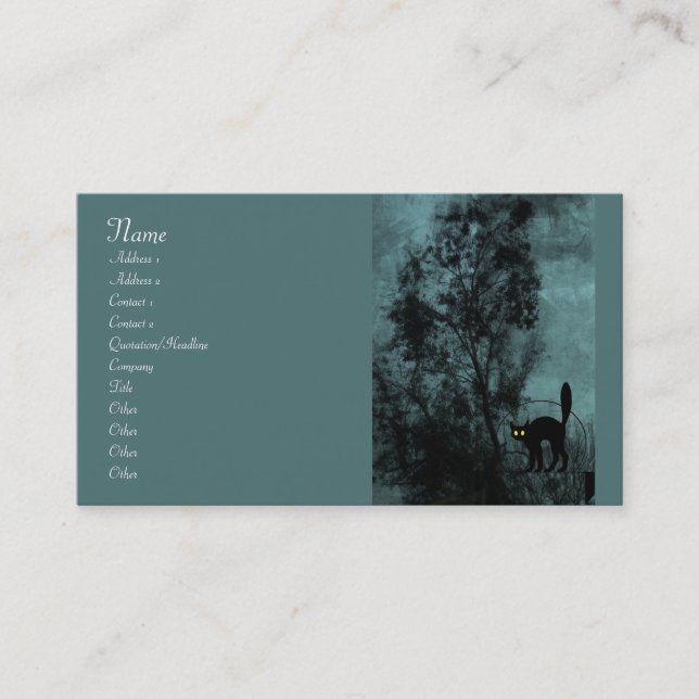 Cartão De Visita O gato da bruxa (Frente)