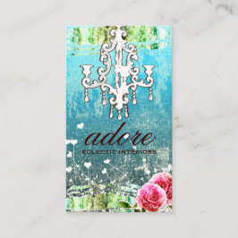 Cartão De Visita O GC Adore o ouro de turquesa do vintage metálico