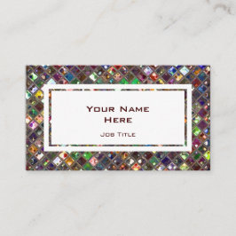 Cartão De Visita O Glitz telha o retângulo branco Multicoloured