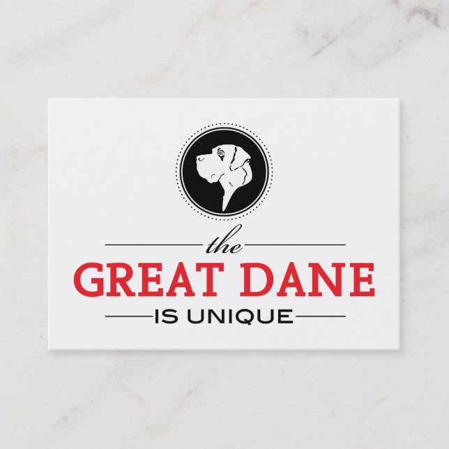 Cartão De Visita o Great Dane é único (Frente)
