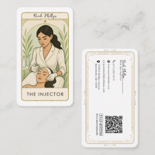 Cartão De Visita O Injector Med Spa Skin Tarot QR da Mídia Social