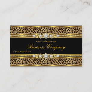 Cartão De Visita O melhor ORNAMENTADO Leopardo Negro Dourado Elegan