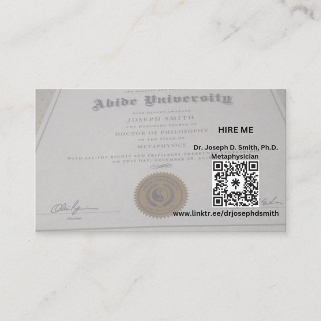 Cartão De Visita O Metafísico Dudeista (Frente)