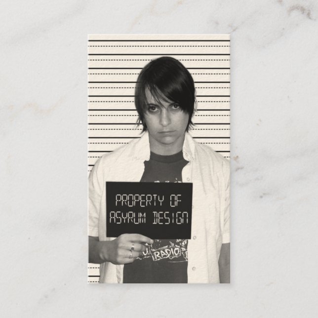Cartão De Visita o mugshot do asyrum quis o poster (Frente)