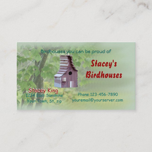 Cartão De Visita O negócio do cedro Birdhouse2 de Ozark (Frente)