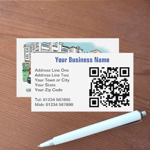 Cartão De Visita O Nome da Sua Empresa em uma Van Mais Código QR