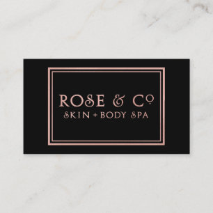 Cartão De Visita O ouro cor-de-rosa cora quadro Glam preto
