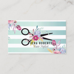 Cartão De Visita O ouro do cabeleireiro Scissor & salão de beleza