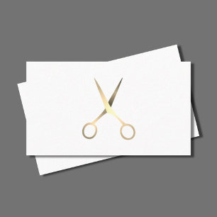 Cartão De Visita O ouro elegante minimalista do falso Scissors o