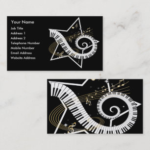 Cartão De Visita O ouro musical da estrela nota a música