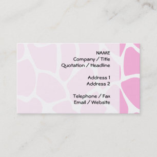 Cartão De Visita O padrão de Impressão da Girafa em Candy Pink.