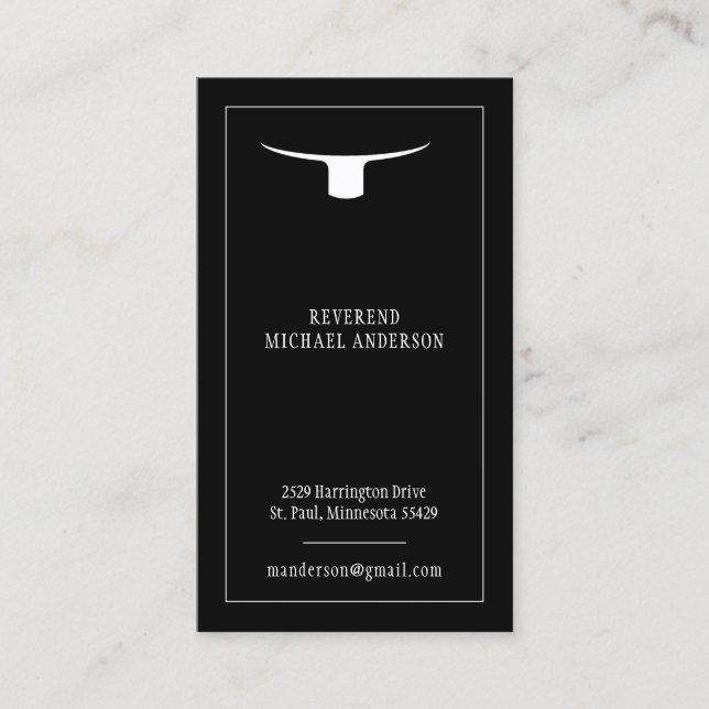 Cartão De Visita O Primeiro Ministro Christian Clergy (Frente)