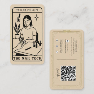 Cartão De Visita O QR do Tarot Místico da Técnica de Unhas nas Rede