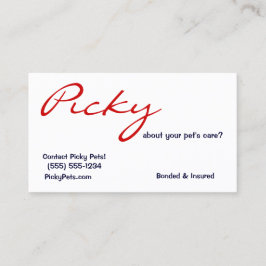 Cartão De Visita O Que É Que Se Pensa Em Pet Care? Azul branco verm