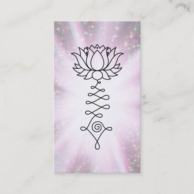 Cartão De Visita *~* O Rainbow Sparkles Lotus Reiki Curva Energia (Frente)