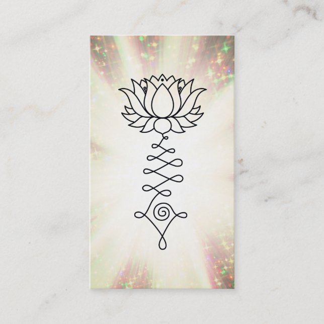 Cartão De Visita *~* O Rainbow Sparkles Reiki Curva Energia Lotus (Frente)