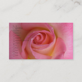 Cartão De Visita O rosa do rosa vê para trás