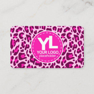 Cartão De Visita O seu logotipo, Leopard rosa, imprime o padrão Ro