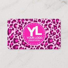 Cartão De Visita O seu logotipo, Leopard rosa, imprime o padrão Roc