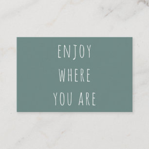 Cartão De Visita O Verde Moderno Aproveita Onde Você É Uma Citação 