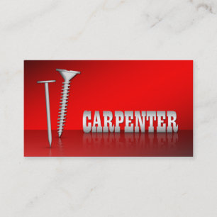 Cartão De Visita O vermelho moderno 2 do carpinteiro tomou partido