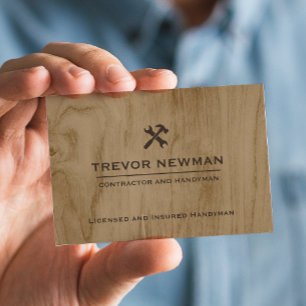 Cartão De Visita Obras modernas de artesanato de carpinteiro madeir