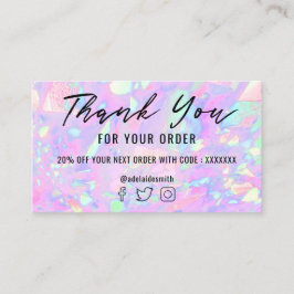 Cartão De Visita obrigado de fundo óptico rosa