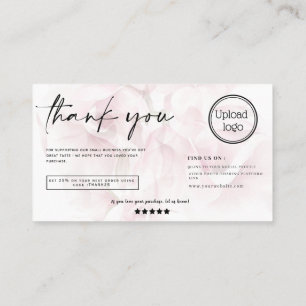 Cartão De Visita Obrigado de logotipo do programa pastel floral ros