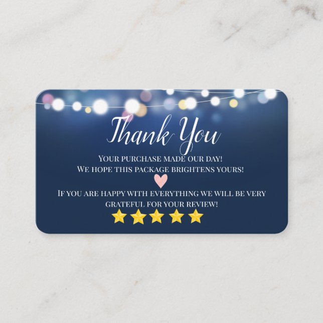 Cartão De Visita obrigado de negócios que você fez em casa (Frente)