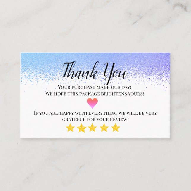 Cartão De Visita obrigado de negócios que você fez em casa (Frente)