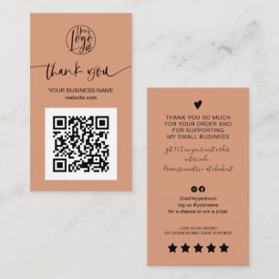 Cartão De Visita Obrigado de ordem do código QR do script moderno
