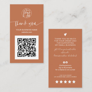 Cartão De Visita Obrigado de ordem do código QR do script moderno