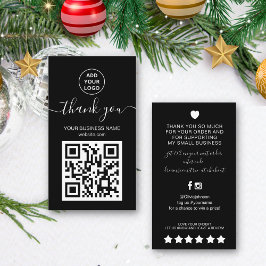 Cartão De Visita Obrigado de pedido de código QR preto e branco mod