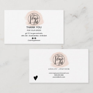 Cartão De Visita obrigado de pedido de logotipo minimalista de brux