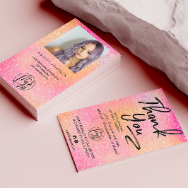 Cartão De Visita Obrigado de pedido do logotipo do script de brilho