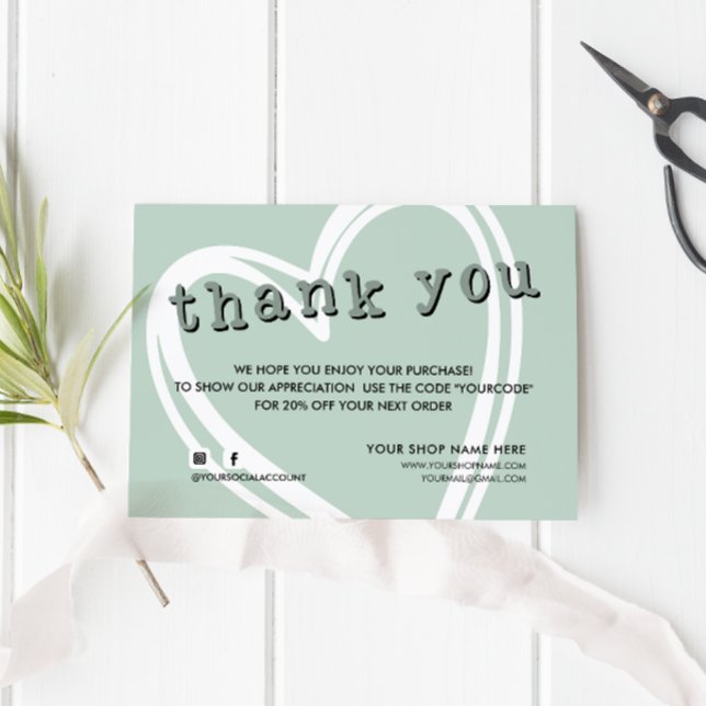 Cartão De Visita Obrigado de tendência INSERIR ENCOMENDA moderna vo (Criador carregado)