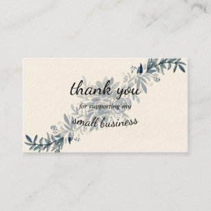 Cartão De Visita obrigado de vintage floral azul Indigo