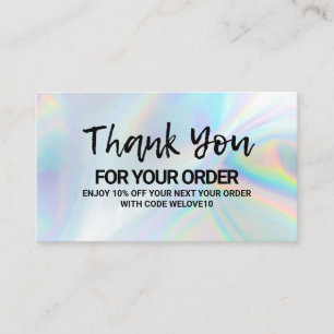 Cartão De Visita Obrigado Elegant Holographic instagram Desconto