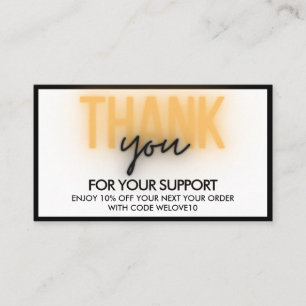 Cartão De Visita Obrigado Elegante Neon Trendy Instagram Desconto