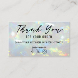 Cartão De Visita obrigado fotográfico opal