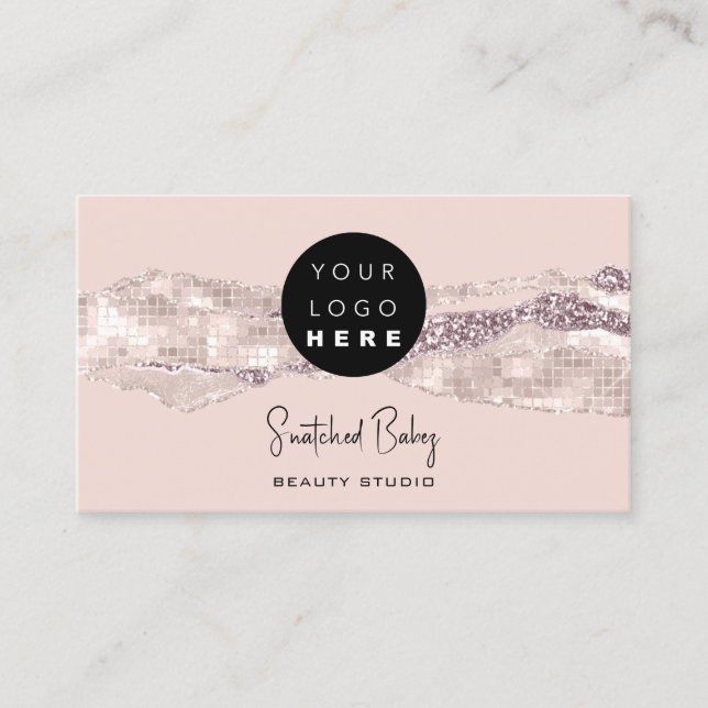 Cartão De Visita Obrigado Logotipo Código QR Compre online Glitter  (Frente)