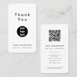 Cartão De Visita Obrigado Logotipo comercial Código QR Mídia social
