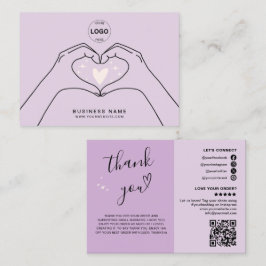 Cartão De Visita Obrigado Logotipo Qr Code Mídia social moderna