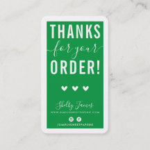 OBRIGADO PELA SUA ORDEM, insira o verde moderno