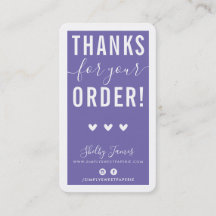 OBRIGADO PELA SUA ORDEM, insira roxo moderno